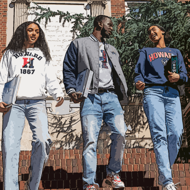 Howard University students on campus