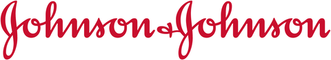 Johnson and Johnson logo in red.