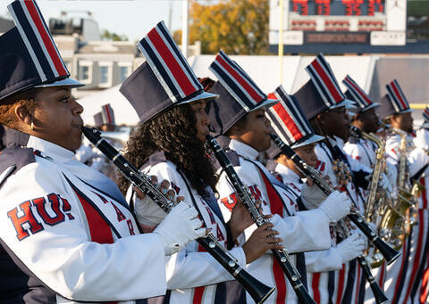 Howard band playing music